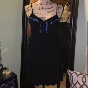 Mossimo Embroidered Ruffle Spaghetti Strap Button